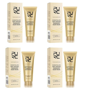 PURC 4 PCS 8 Seconds Hair Mask Smoothing Straightening Keratin Hair Mask Hair Treatment Cream Soft Repair Damaged Frizz Professional Hair Care