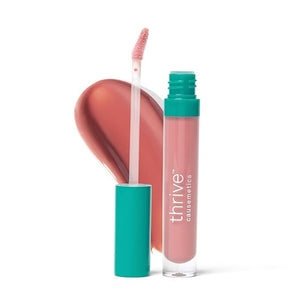 Thrive Causemetics Sheer Strength Lip Plumping Peptide Gloss, Lip Plumper with Vitamin E, Peptides, Plumps, Smooths &amp; Hydrates Lips, High Shine, Vegan &amp; Cruelty Free, Kaisa (Dusty Rose)