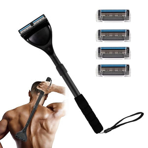 EASACE Updated Back Shavers for MenBack Hair Shaver for Men with Safety BladeBack &amp Body Hair TrimmerLong Handle 21 Inch Adjustable Curved DIY Shaver