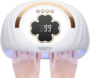 UV LED Nail Lamp for Two Hand 248W Large Space UV Light for Nails45 LED Beads and Professional Manicure Nail Lamp with Automatic Sensor (White)