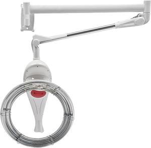 Wall Mounted Orbiting Hair Dryer 950W Temperature Adjustable 360 Degree Rotating Heating Ring Rotating Hair Treatment Machine with Timer Infrared for Salon SPA (White)