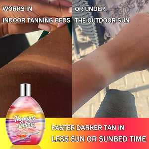 Bronzing Brown Lotion for Indoor Tanning Beds Lotions with Bronzer and Accelerator, Indoor Outdoor Suntan Lotion for Sunbeds w/Tattoo Protecting Formula, DHA Free, 13.5oz