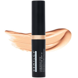 DRMTLGY Luminous Eye Corrector SPF 41 Under Eye Color Corrector for Dark Circles Anti-Aging Tinted Eye Cream Hydrating Eye Serum with Peach Undertone FSA/HSA Eligible Medium