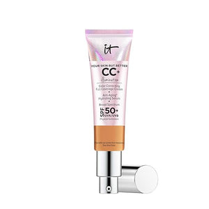 IT Cosmetics CC+ Cream Illumination - Radiant Full Coverage Foundation With SPF 50+, Color Corrector &amp; Hydrating Anti-Aging Serum, Hydrolyzed Collagen + Peptides, Normal to Dry Skin - 1.08 fl oz
