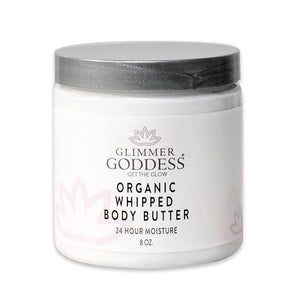 GLIMMER GODDESS Organic Whipped Body Butter for Women - Moisturizer Cream with Shea &amp Cocoa Butter Almonds &amp Coconut Oil - Honeysuckle 8oz