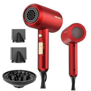 SHRATE Lightweight Ionic Hair Dryer with Diffuser - Powerful 1800W Blow Dryer for Fast Drying - Professional Low Noise Mini Hair Dryer for Travel Gifts Hair Styling