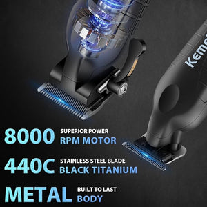 KEMEI Hair Clippers for Men Professional Barber Clippers and Trimmers Set Foil Shaver for MenCordless Hair Clippers and Barber Kit Hair Cutting Kit KM-2293Black KM-PG2290D KM-T95