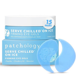 Patchology Serve Chilled On Ice Firming Under Eye Mask Patches with Peptides Cloudberry Oil &amp Bakuchiol ? Hydrogel Patches for Dark Circles Puffiness Fine Lines ? Ideal Travel Essential - 15 Pa