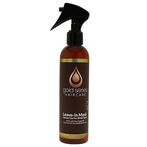 Gold Series Leave-In Hair Mask ? Argan Oil Hair Mask Enriched with Keratin ? Nourishing and Gently Detangling Leave In Conditioner Spray For Curly Frizzy or Damaged Hair 8.4 Fl.oz