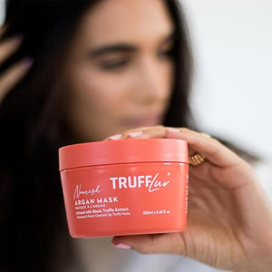 TruffLuv | Nourish Collection Argan Mask Infused with Black Truffle Extract Revitalizing &amp Restoring Hair Mask Deeply Conditions &amp Repairs Dry Damaged Hair Paraben Free Sulfate Free 8.45