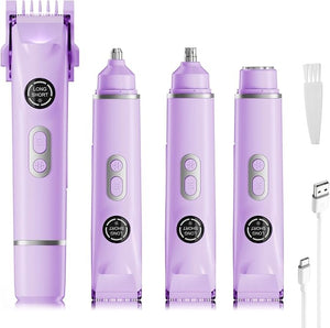 New 4-in-1 Women's Electric Razor &amp Bikini Trimmer Waterproof Rechargeable Shaver Nasal Hair Shaving Eyebrows Legs Underarms &amp Body Painless Hair Removal with Ceramic Blades &amp LED Lig