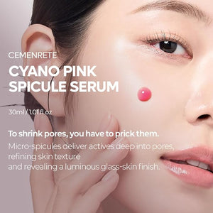Dr.Melaxin Cemenrete Cyano Pink Spicule Serum with Calcium korean skin care pore tightening refines spicule microneedling serum 1.01 fl. oz.