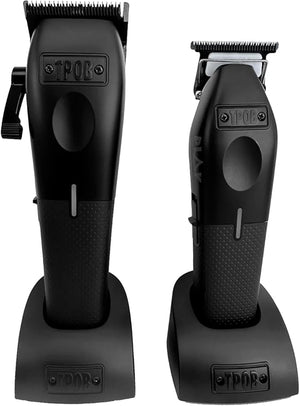 TPOB Play Barber Hair Clipper and Trimmer for Men 7500 RPM with Rubber Grips (Blackout 2 Set)