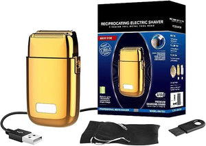 Cordless Double Electric Shaver for Men, High Efficiency Removable Head Zinc Alloy Hair Beard Trimmer Rechargeable