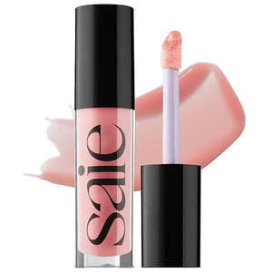 Saie Glossybounce - Hydrating Lip Gloss and Tinted Lip Oil Hybrid with Hyaluronic Acid &amp; Jojoba Oil for Non-Sticky, Ultra-Shiny, Plump &amp; Soft Lips - Everyday Makeup Essential - Bubble (.17 oz)