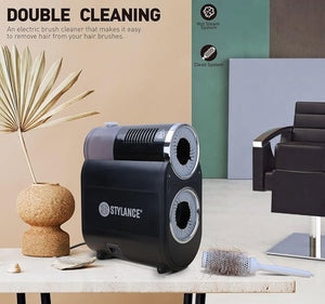 Hair Brush Cleaner Professional Electric Hair Round Brush Cleaner Machine Hair Brush Cleaning Tool with Funnel and Scissors for Removing Hair Dust Salon Use