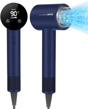 Hair Dryer110000 RPM High-Speed Brushless Motor for Fast Drying with HD Digital Display Low Noise Compact Hair Blow Dryer for Curly Hair for Home Travel Salon #201Purple Blue