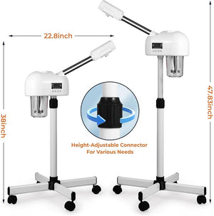 Professional Facial Steamer for Estheticians Hot Mist &amp Timer Function Vaporizador Facial Professional Steamer On Wheels for Home Use &amp Spa Salon Skin Cleasning