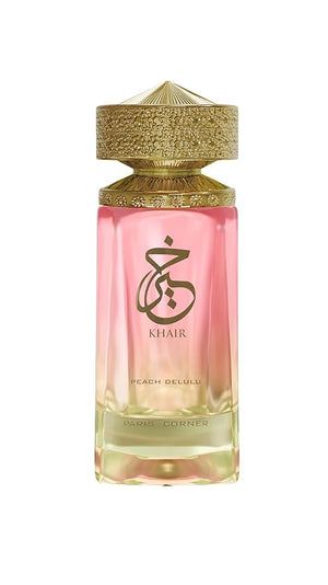 Paris Corner | Khair Peach Delulu Eau de Parfum for Women ? 3.4 Fl Oz | Sophisticated Gourmand Perfume with Peach Nectarine Guava Vanilla &amp Florals | Long Lasting Luxury Fragrance