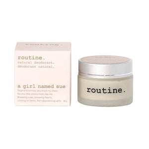 Routine. Natural and Aluminum Free Deodorant (2 Fluid Oz.) for Women and Men | A Girl Named Sue | Raspberry and Sage (Cream Jar Formula)