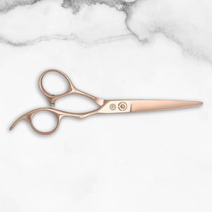 Saki Shears 5.5 Natsukashii Rose Gold Hair Cutting Scissors - Titanium Gold Polished Finish - Sharp Cutting Blades Crafted From Japanese Steel