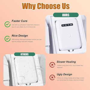 V Light Hair Extension Kit uv Light Machine Portable Fast Curing Hair Extension Glue V Light Wig Extension LED Lamp for Home Salon (white machine)