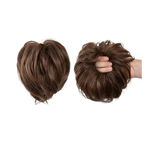 Hair Chignon Straight Hair Bun Hair Pieces Synthetic Messy Bun with Elastic Rubber Band Ponytail Extension Women Hair Accessories Hair Pieces For Women(Medium ash brown)