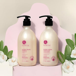 Luseta Glossy Pearl Shampoo and Conditioner Set Smooth &amp Moisturize Fight Frizziness and Add ShineHydrating for Damaged Hair DetangleNourish StrandsParaben Free Sulfate Free16.9oz