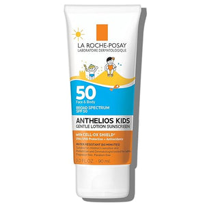 La Roche-Posay Anthelios Kids Gentle Lotion Sunscreen SPF 50 Broad Spectrum SPF + Antioxidants Sunscreen For Kids Octinoxate &amp Oxybenzone-Free Pediatrician Tested Non Comedogenic Oil Free