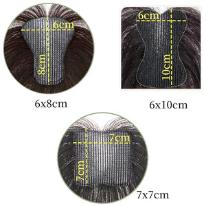 Hook and Loop Strap Human Hair Bangs No Clips Magic Paste Toppers For Women Female Upgrade Sewing Stickers Increase Volume of Fluffy Hair Patches (Dark Brown no Bangs 6x8cm)