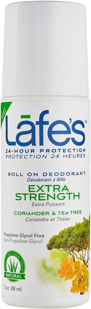 Lafe's Natural Deodorant | 3oz Roll On Aluminum Free Natural Deodorant for Women &amp Men | Paraben Free &amp Baking Soda Free with 24-Hour Protection | Extra Strength |2.5 Ounce (Pack of 3)