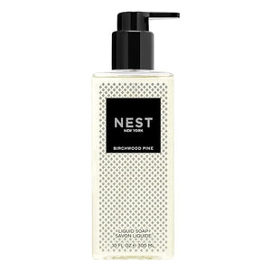 NEST New York Liquid Soap Birchwood Pine - 10 fl oz - Cleanses &amp Nourishes Skin - Approx. 300 Pumps Per Bottle - Gluten Free &amp Cruelty Free