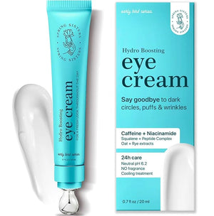 Under Eye Cream for Dark Circles and Puffiness - Caffeine Eye Cream Anti Aging Brightener With Niacinamide Squalane Peptide Complex Korean Skin Care Formula - Massage Zinc Roller - Puffy Eyes