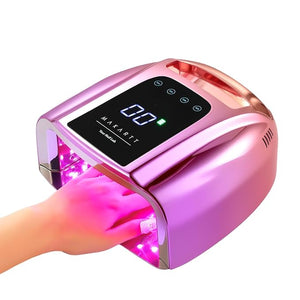 Makartt UV LED Nail Lamp with Handle for Gel Polish ? Fast Curing UV Light Nail Dryer with 42 Beads 4 Timers Cordless Rechargeable Lamp LCD Touchscreen &amp; Smart Sensor(Gradient Purple)