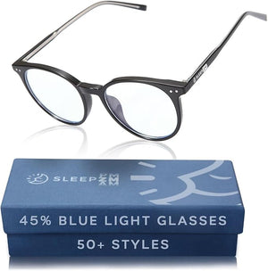 100% Blue Light Blocking Glasses - Women + Men - Better Sleep - Anti Eye Strain Protection - Computer Screens Gaming
