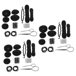 Angoily 3pcs Women Girls Hair Styling Accessories Kit Set Complete Hair Styling Tools Needles Pads and Clips for Creative Hairstyles for All Occasions