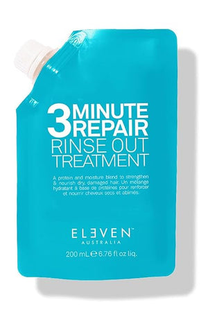 ELEVEN AUSTRALIA 3 Minute Repair Rinse Out Damaged Hair Treatment - Deep Conditioning Hair Mask for Moisture, Hydrating Conditioner Agents &amp; Proteins, Adds Shine, For Women &amp; Men, Vegan
