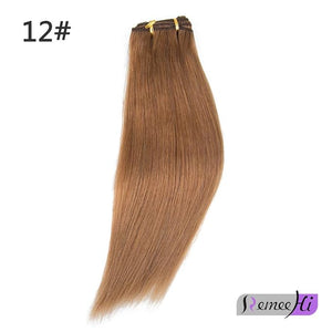 RemeeHi 3/4 Half Wig 100% Indian Remy Human Hair Silky Straight Hair Weft Cap to Choose (#12 Light brown 20 inch)