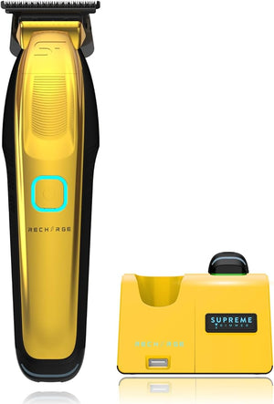 Supreme Trimmer Recharge ST777 ? Professional Barber Trimmer with 2 Removable Batteries | 8000 RPM Motor Zero Gap DLC Blades Smart Charging Dock USB-C Fast Charge