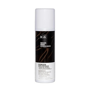 IGK Never Miss Root and Scalp Touch-Up Spray for Gray Coverage ? Dark Brown Hair Color Sweat-Resistant Waterproof Natural-Looking Root Concealer 2.0 oz