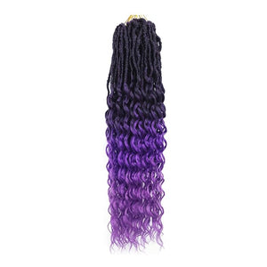 Soft Locs 24 Inch 8 Packs Goddess Locs Crochet Hair with Curly Ends Deep Faux Locs Crochet Hair for Black Women Synthetic Crochet Hair Pre Looped Bohemian Locs Hair (24 Inch T/Purple)