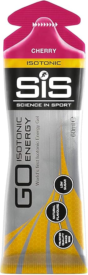 Science in Sport Energy Gel Pack SIS Isotonic Energy Gel 22g Fast Acting Carbs Performance &amp Endurance Gels Cherry Flavor - 2 Fl Oz (Pack of 6)