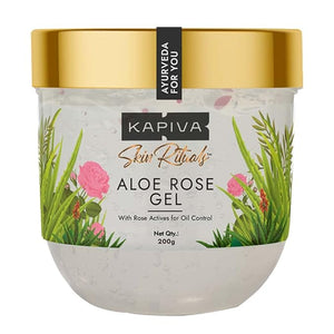 Kapiva Skin Rituals Aloe Rose Gel 200 gms | After-sun Soothing Gel | For Sunburn Relief &amp Hydration | Clinically Tested Rose Actives| Ayurvedic Tan Minimiser