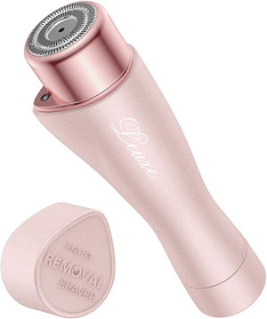 Facial Hair Remover for Women Leuxe Painless Hair Removal Waterproof Shaver Razor with LED Light for Peach Fuzz Fine Hair Chin Cheek Upper Lip (Rose)