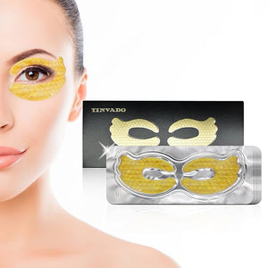 Eye Patches for Puffy Eyes - Under Eye Mask Dark Circles and Puffiness- Gold under Eye Patches Collagen Eye Pads Eye Bags Treatment for women or men