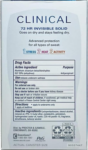 Secret Clinical Completely Clean deodorant1.6oz 3pack