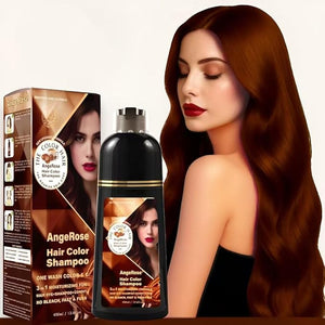 Hair Dye Shampoo 3 in 1, Instant Herb Ingrident Hair Dye to Cover Gray Hair, Long-lasting &amp; Natual, Chestnut Brown, 400 ML