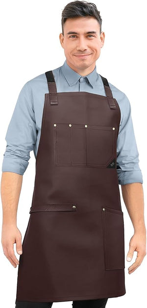 Under NY Sky Leather Apron and Tool Holder - Professional Products for Hair Stylists Barbers &amp Hairdressers