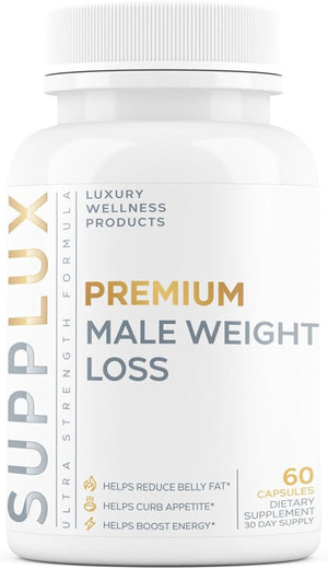 Premium Male Weight Loss - Fat Burner for Men - Supports Healthy Pathways Associated with GLP-1 Activity - Appetite Suppressant Energy Booster Helps Sustain Muscle - 60 Unisex Capsules