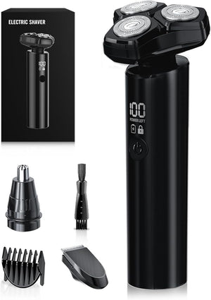 Electric Razor for Men10000RPM High-Speed Motor IPX8 Waterproof USB Fast Charging 5-Min Quick Charge &amp Travel LockBlack